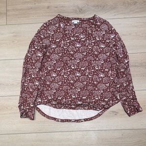 Sundance Maroon Floral Blouse